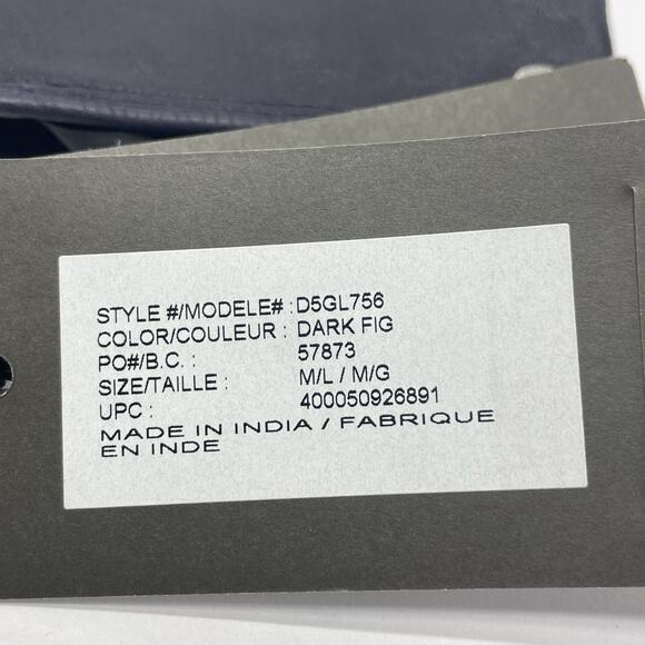 NWT AX Armani Exchange Leather Gloves Dark Fig Purp Women's Sz M/L Touch Screen - Picture 3 of 8